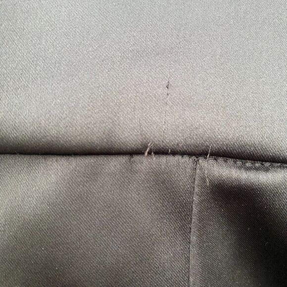 ZARA Black Satin Effect Spaghetti Strap Sweetheart Neckline Ruched Midi Dress M - Picture 11 of 12